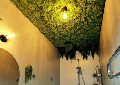 Interior landscaping ceiling installation integrated in privat apparment